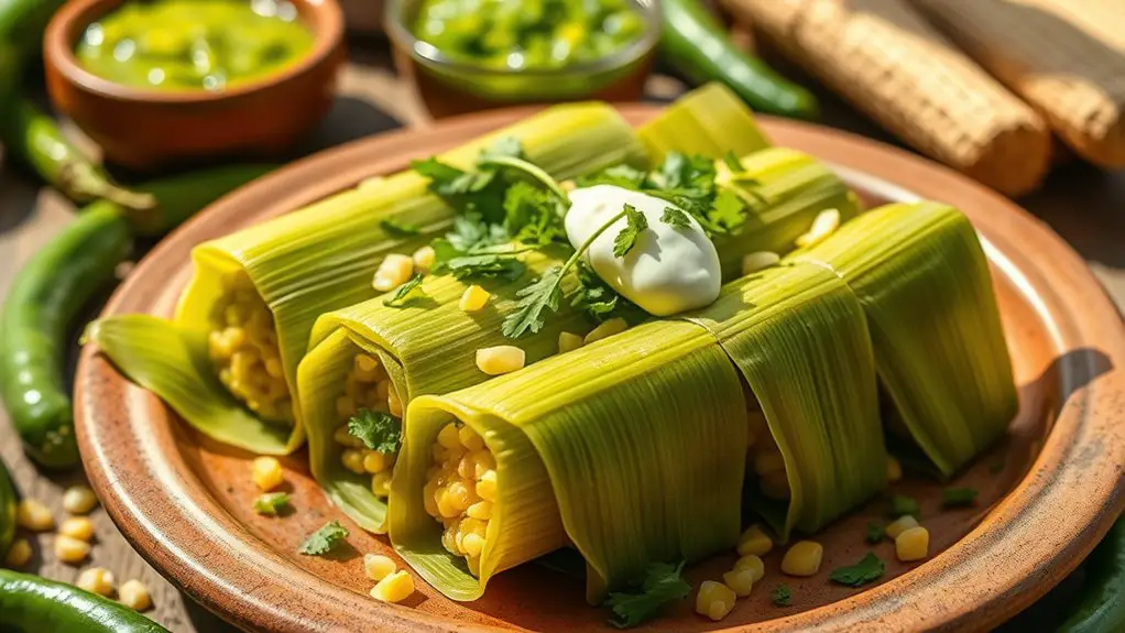 delicious spicy green tamales