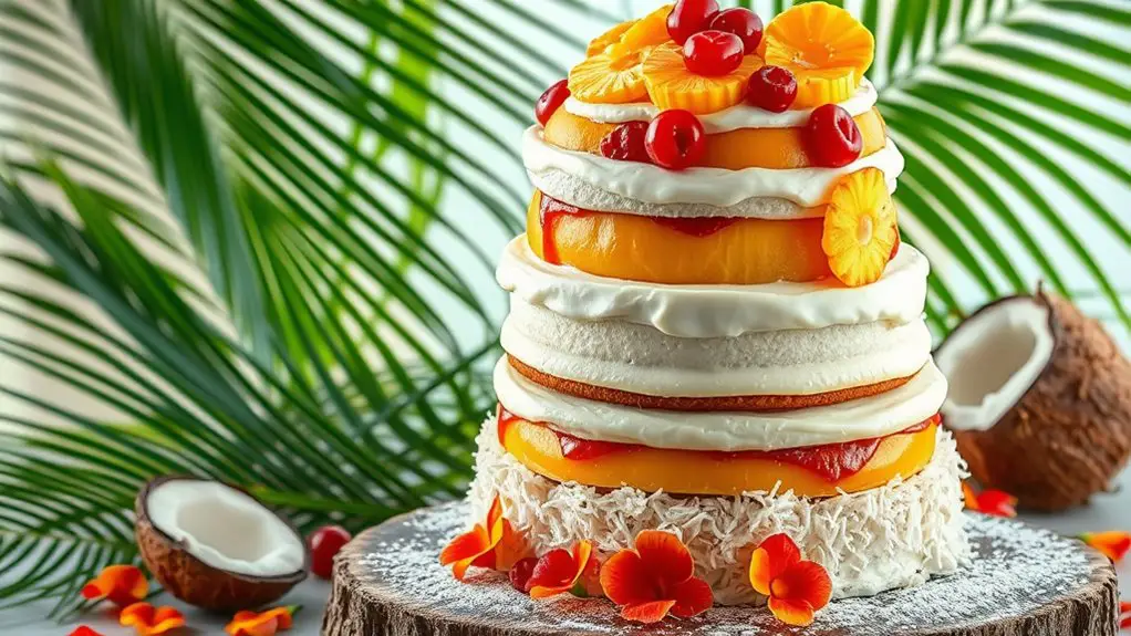 delicious tropical fruit dessert