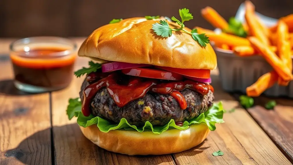 delicious vegetarian bbq burger