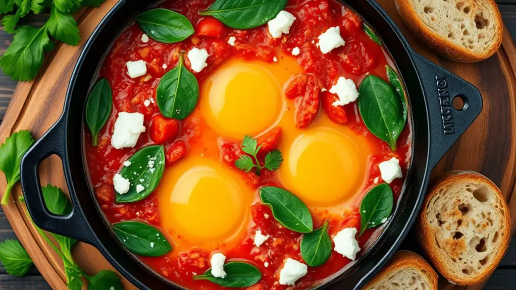 feta spinach eggs dish