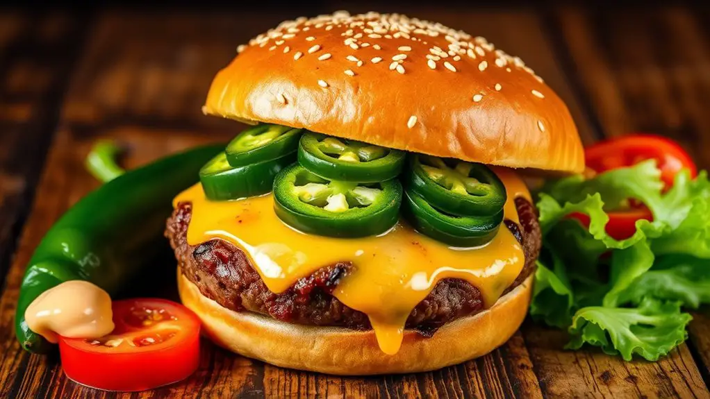 fiery pepper infused beef patty