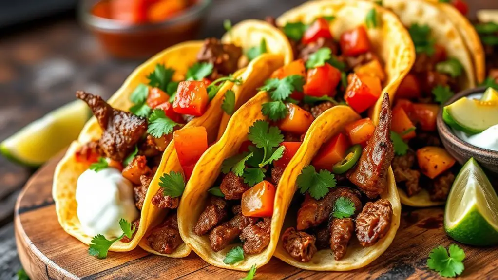 flavorful spicy beef tacos