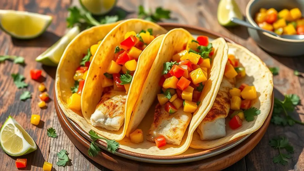 flounder tacos with salsa