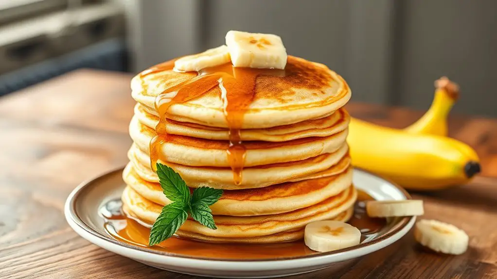 fluffy banana buttermilk pancakes