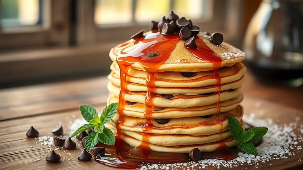 fluffy chocolate chip pancakes