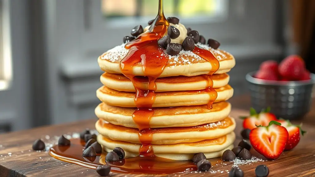 fluffy chocolate chip pancakes