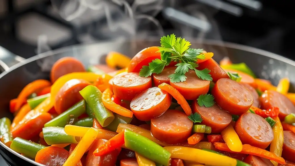 frankfurter vegetable stir fry