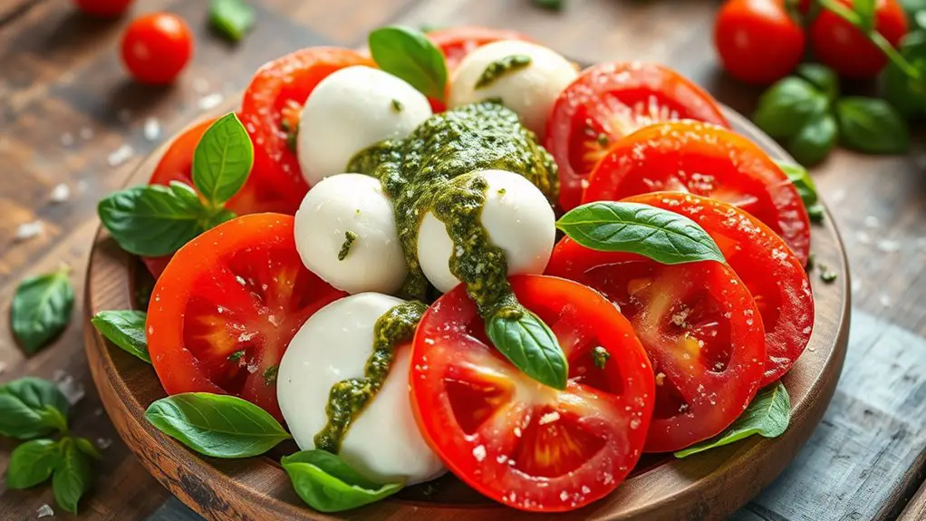 fresh mozzarella basil tomatoes