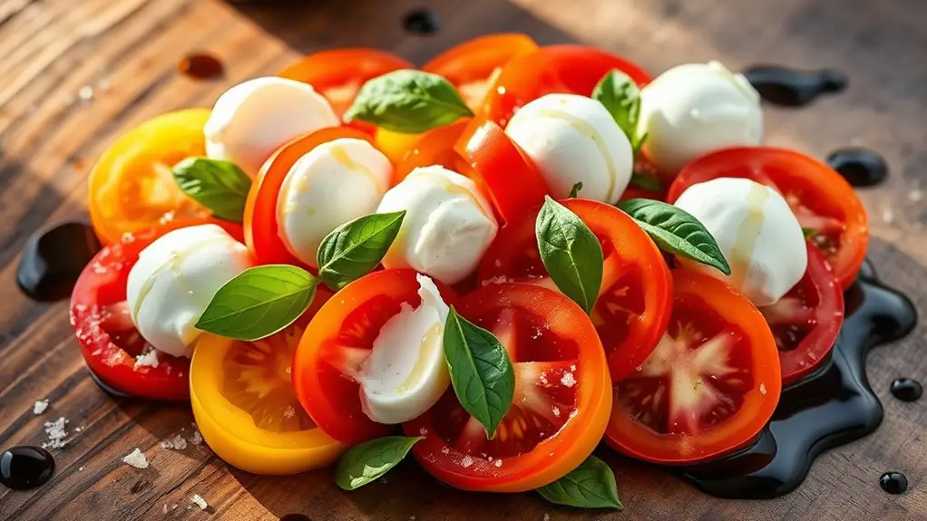 fresh mozzarella tomatoes basil