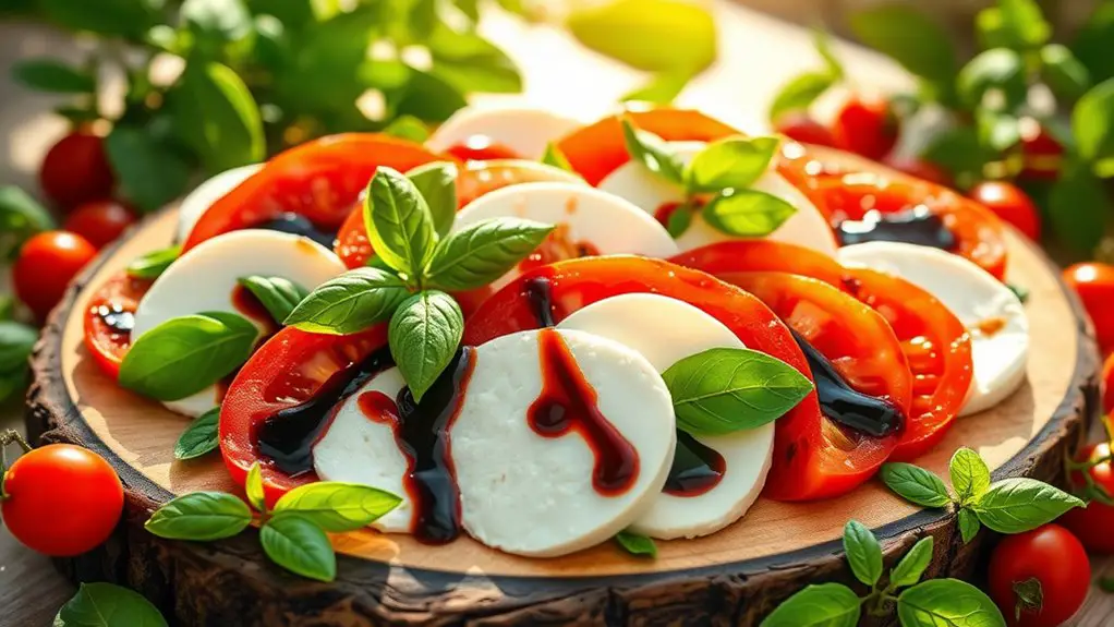 fresh mozzarella tomatoes basil