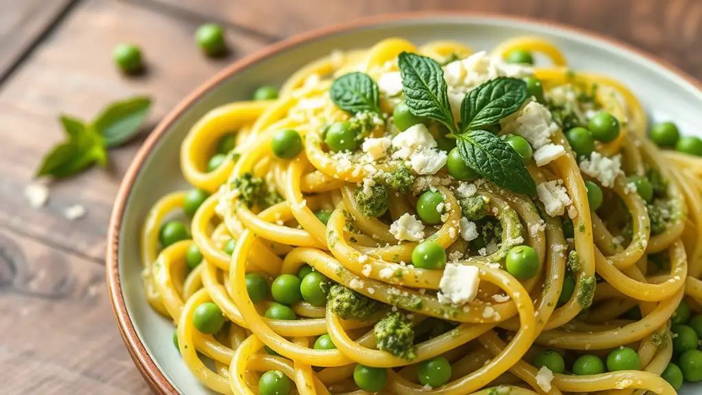 fresh pea mint pesto