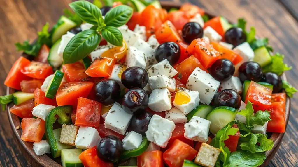 fresh veggies feta cheese