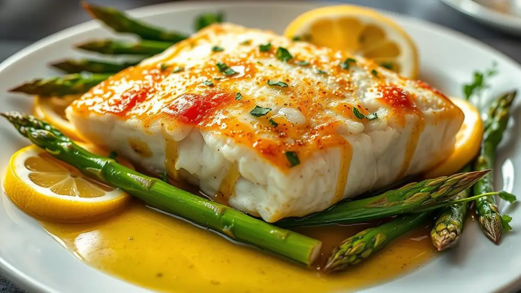 garlic butter sea bass