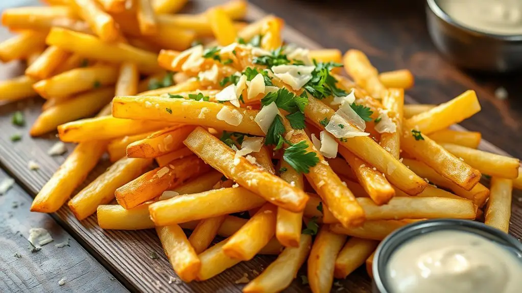 garlic flavored parmesan fries