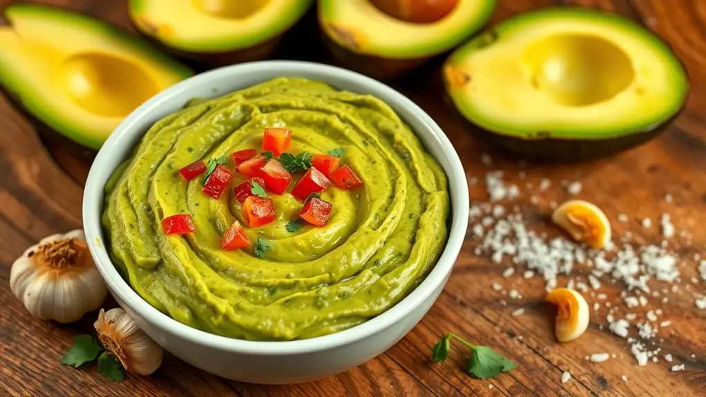 garlic infused creamy avocado dip