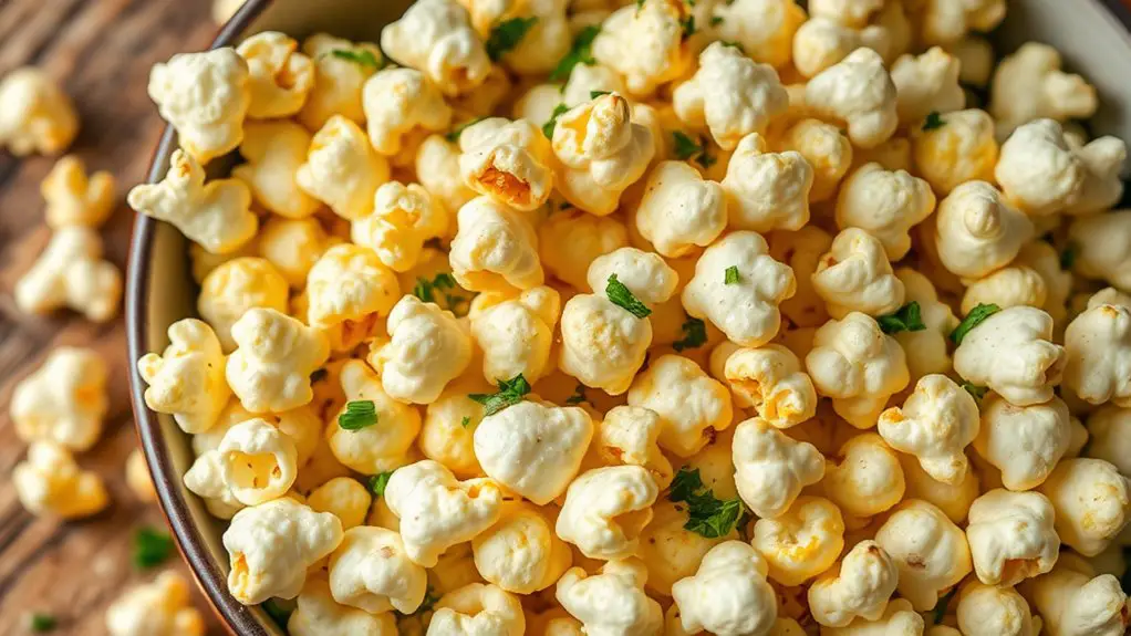 garlic parmesan flavored popcorn