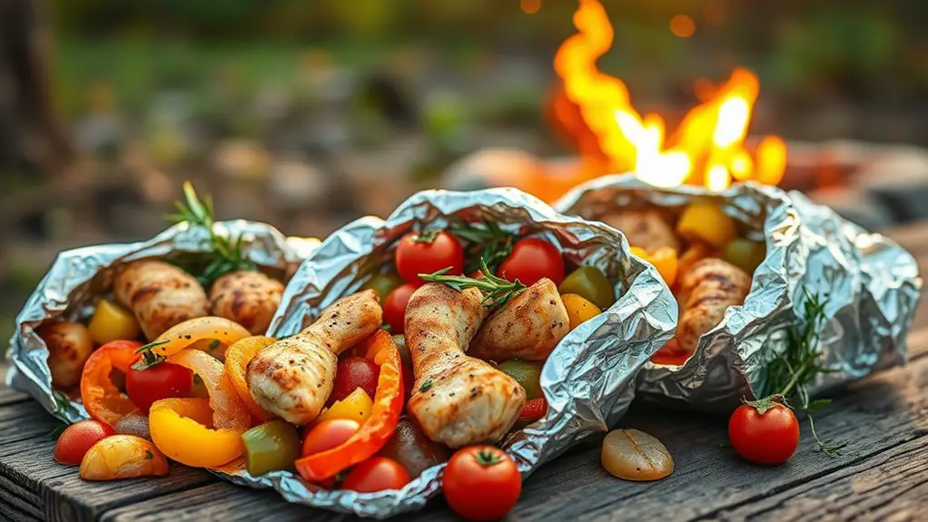 grilled chicken in foil