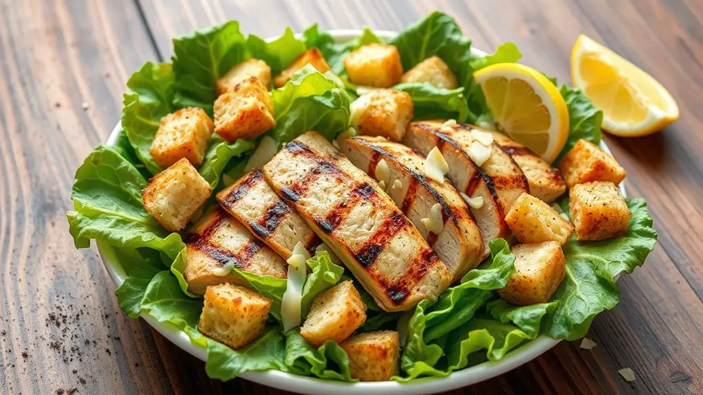 grilled chicken with caesar salad