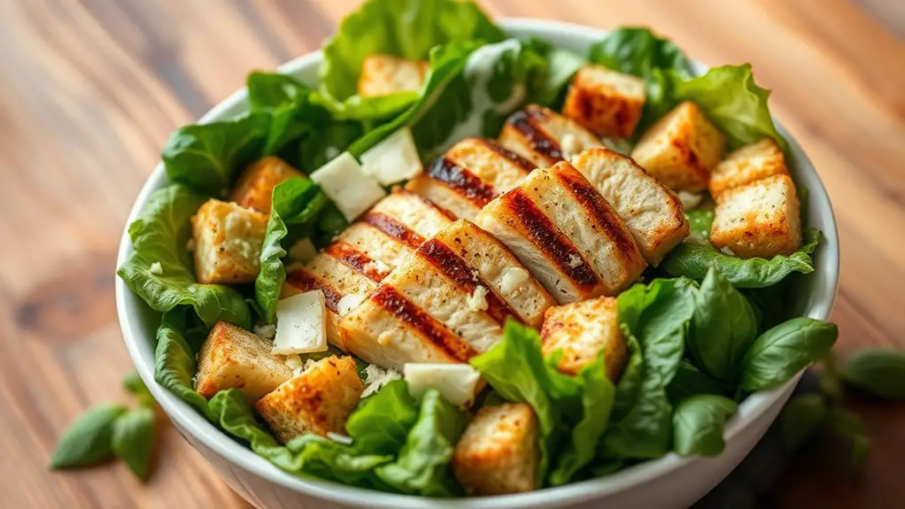 grilled chicken with caesar salad