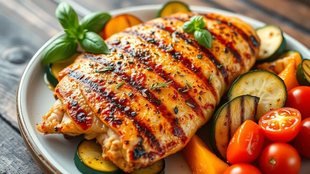 grilled chicken with vegetables