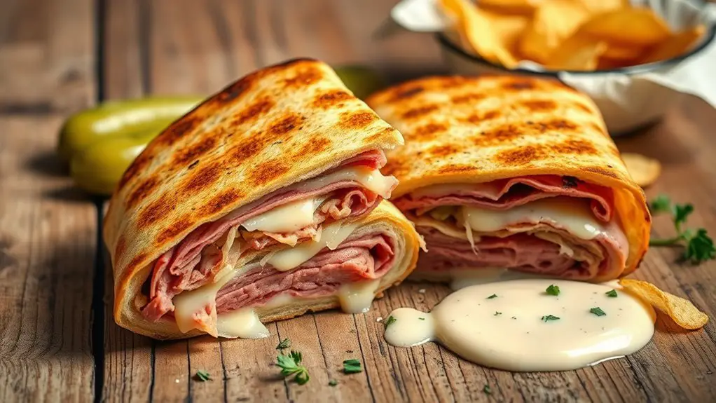 grilled reuben sandwich wraps