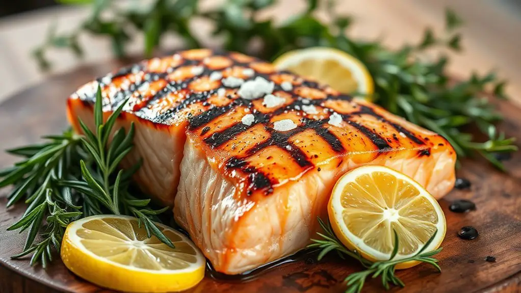 grilled salmon with herbs