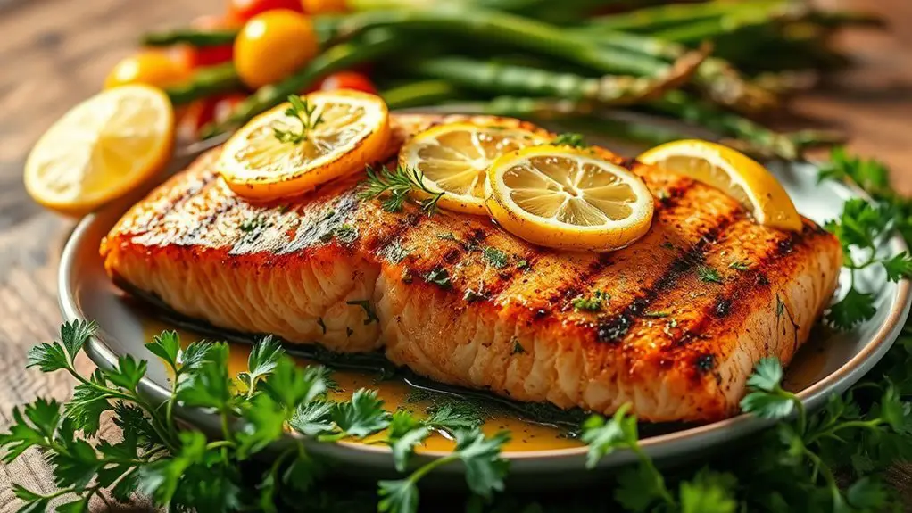 grilled salmon with herbs