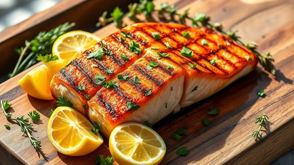 grilled salmon with herbs