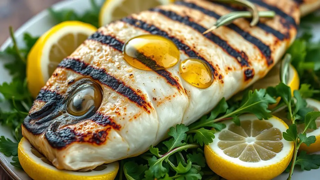 grilled sea bass with herbs