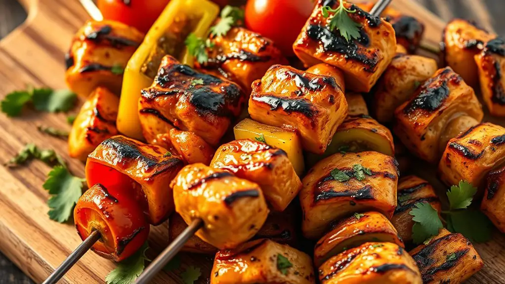 grilled spicy chicken skewers