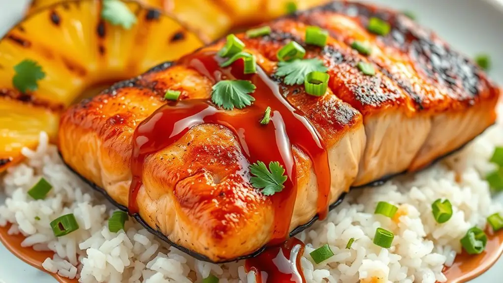 grilled teriyaki salmon pineapple