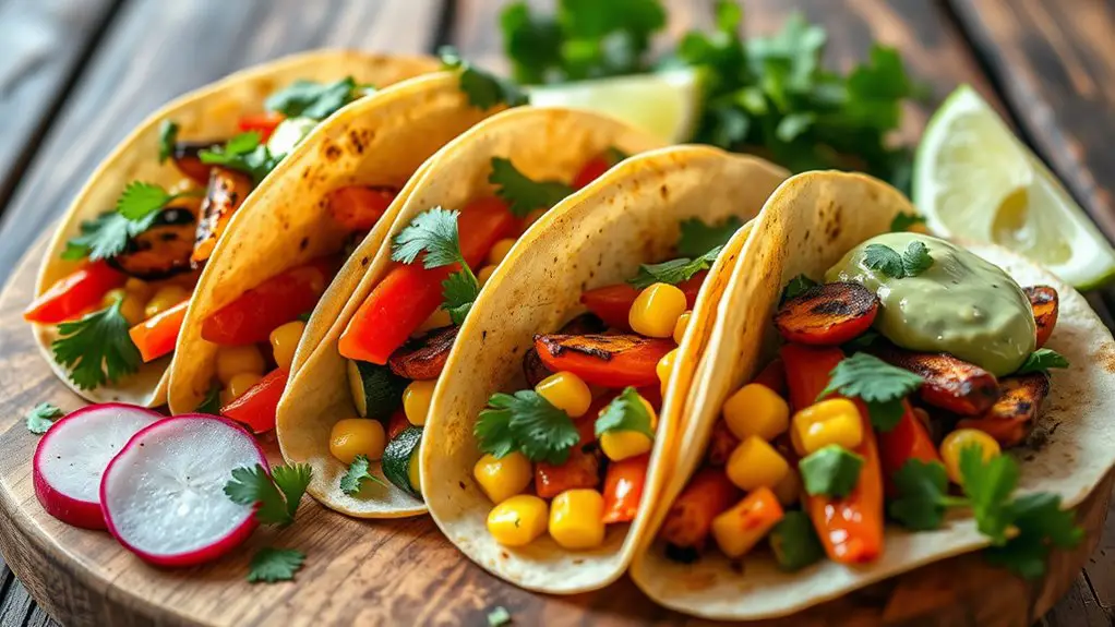 grilled veggie vegetarian tacos