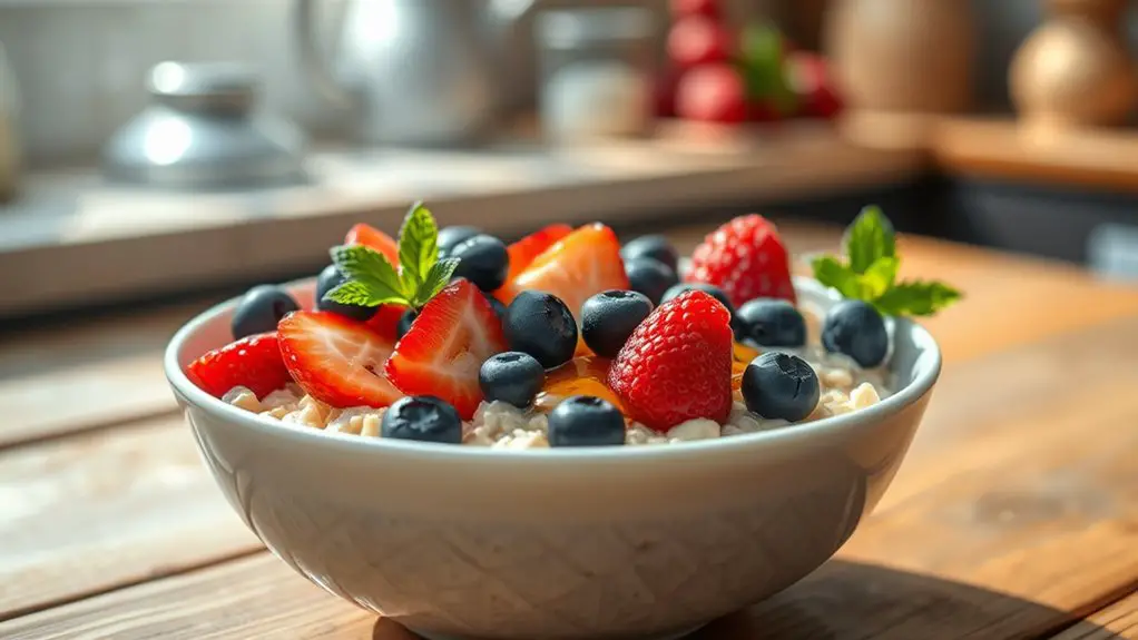 healthy breakfast with berries