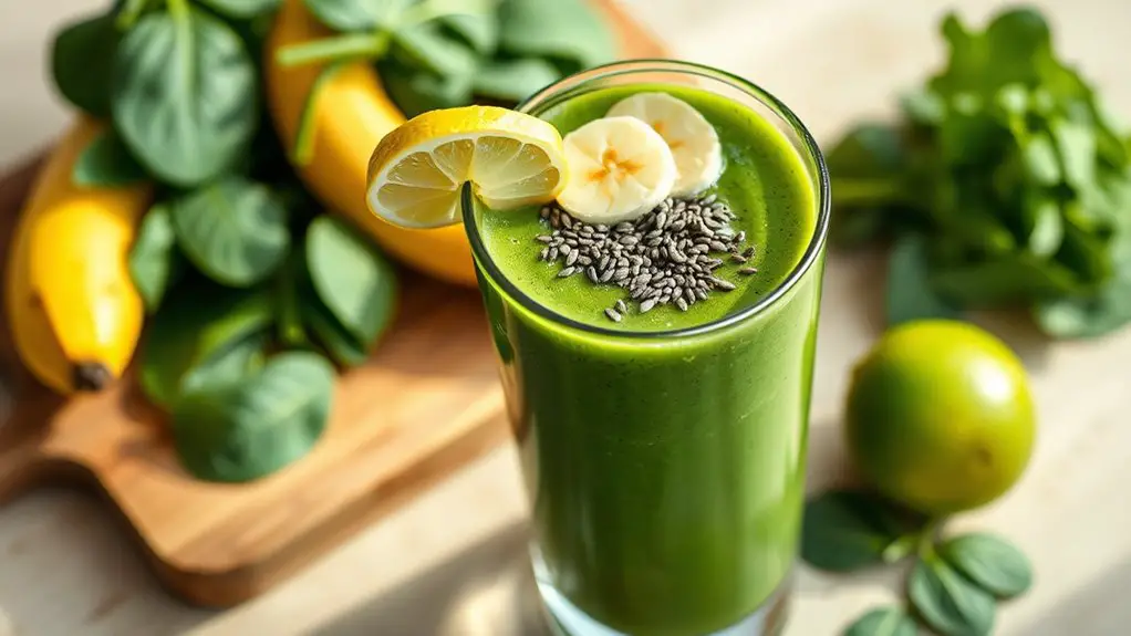 healthy green spinach smoothie