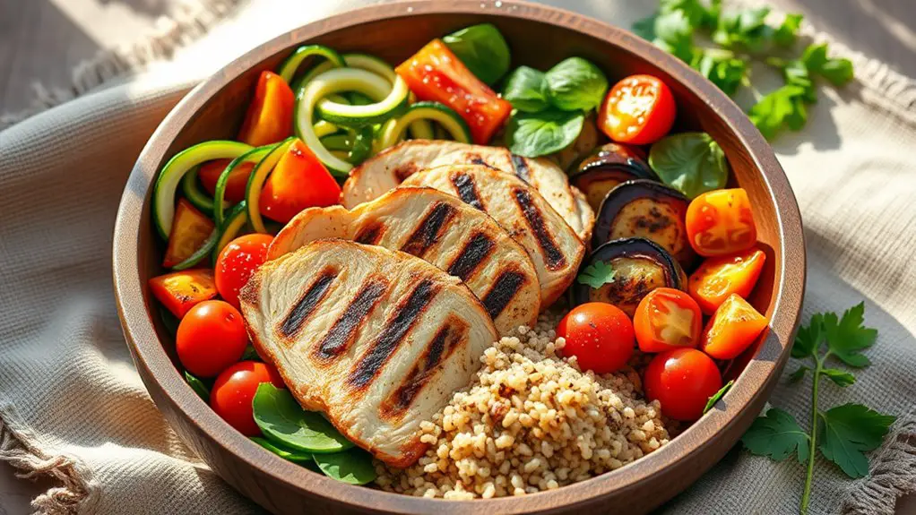 healthy grilled chicken bowl