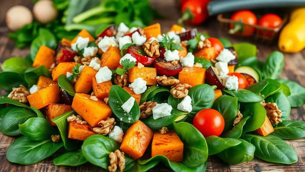 healthy roasted veggie salad