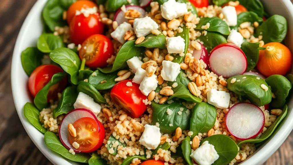 healthy spinach quinoa salad