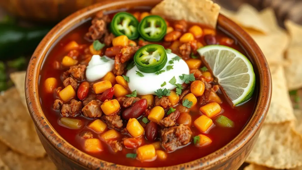 hearty flavorful beef chili