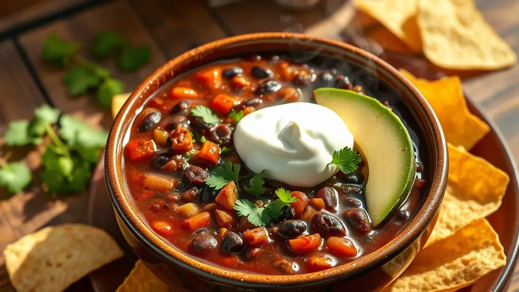 hearty flavorful black bean chili