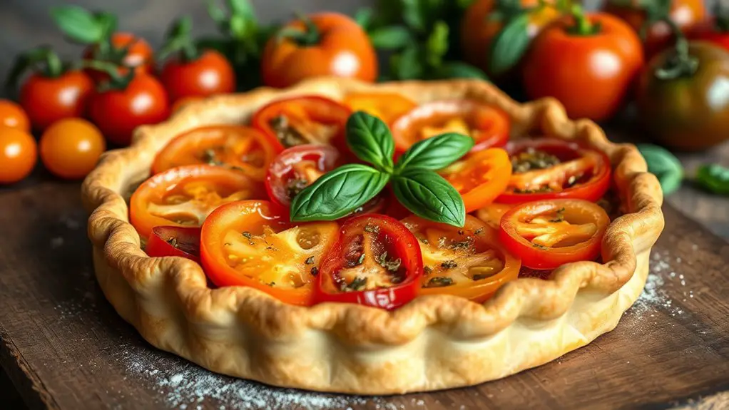 heirloom tomato basil pie