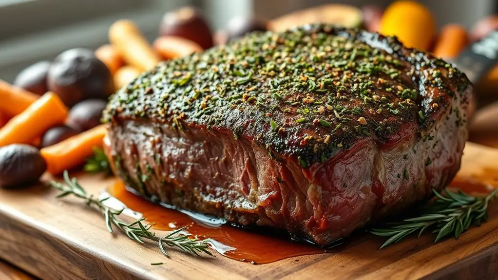 herb crusted rib eye