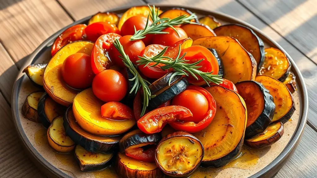 herb infused roasted vegetables dish