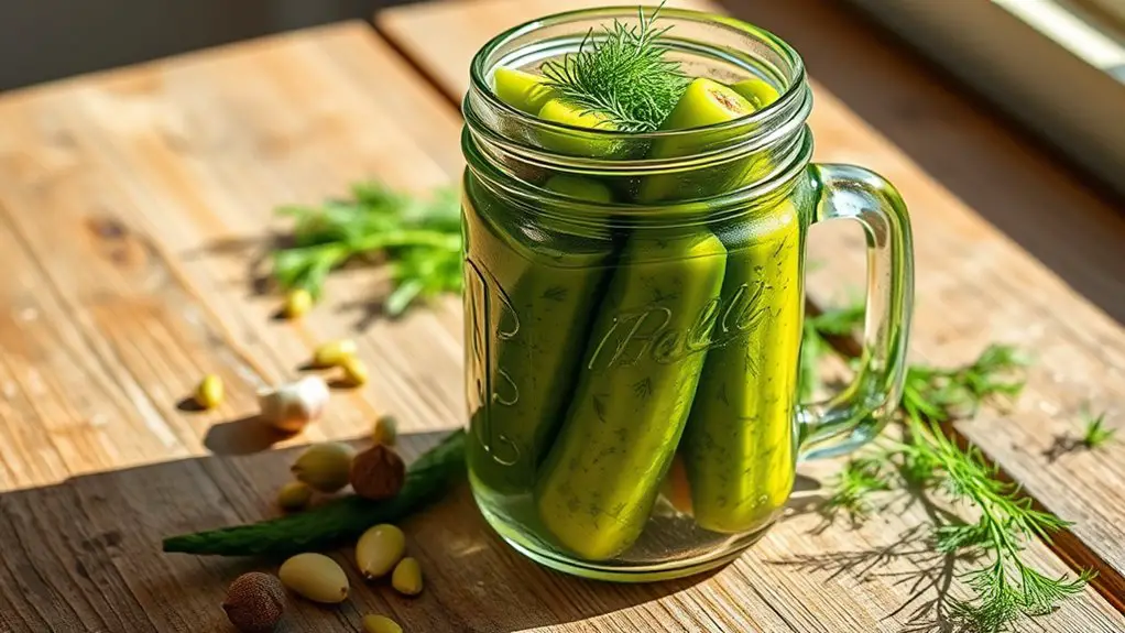 homemade crunchy dill pickles