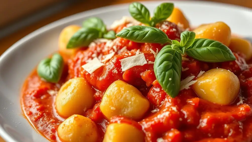 homemade gnocchi with marinara