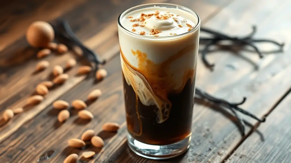 iced almond vanilla coffee