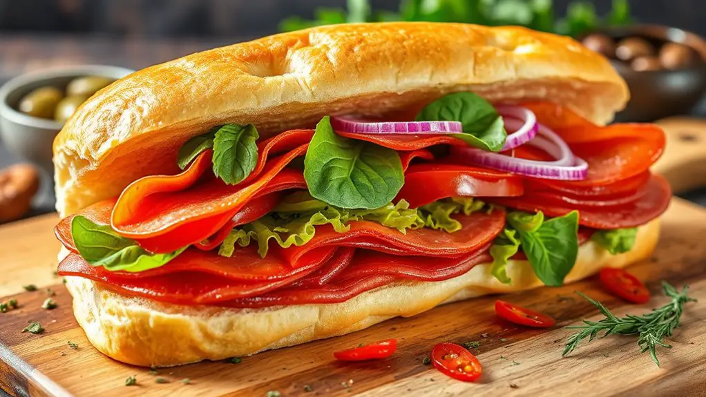 italian sandwich with meats