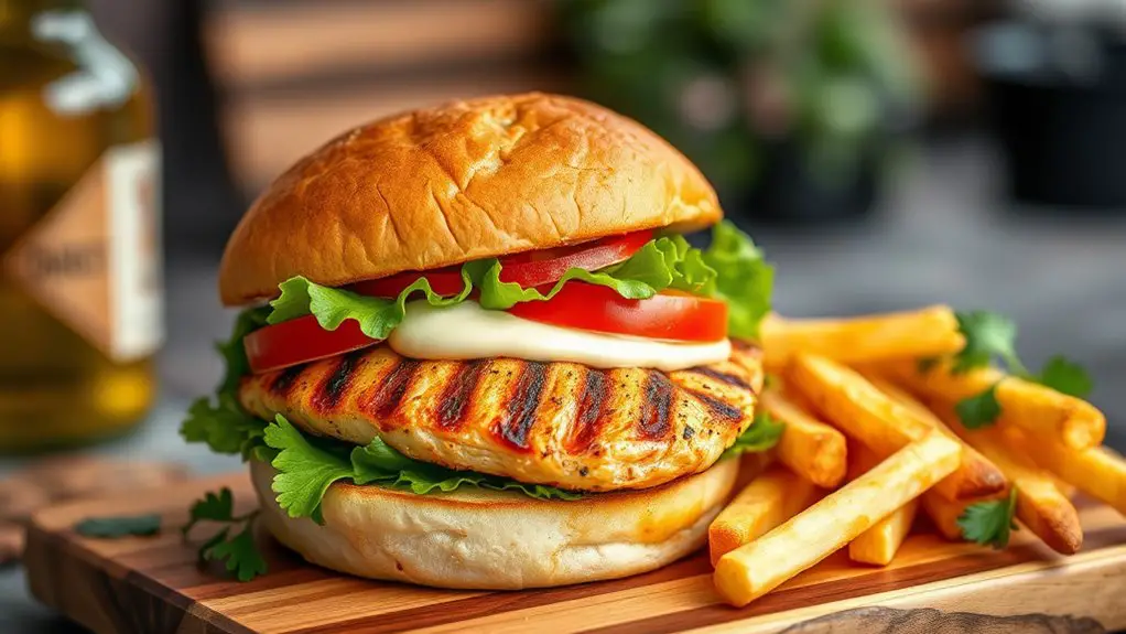 juicy grilled chicken burger