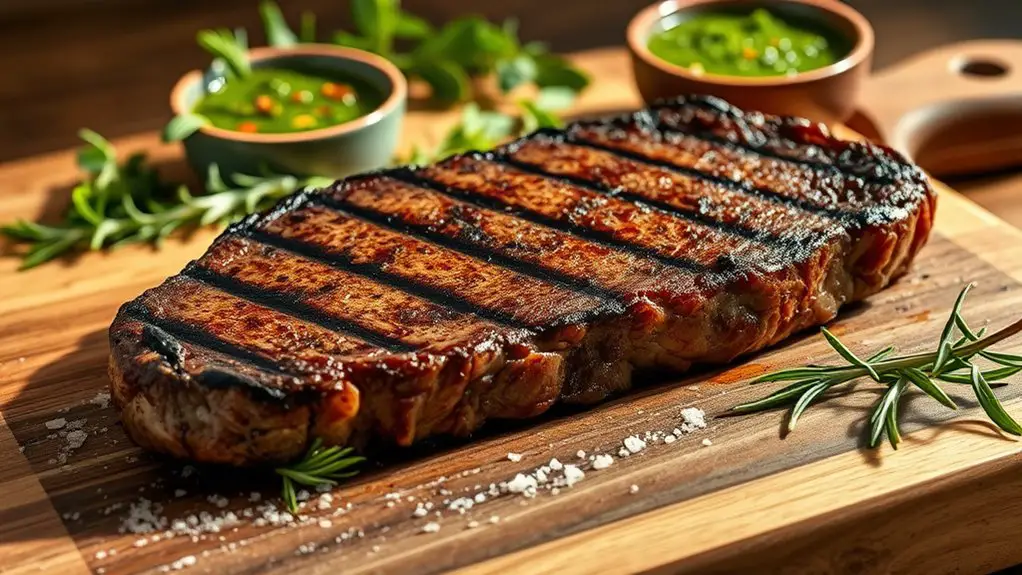 juicy grilled rib eye steak