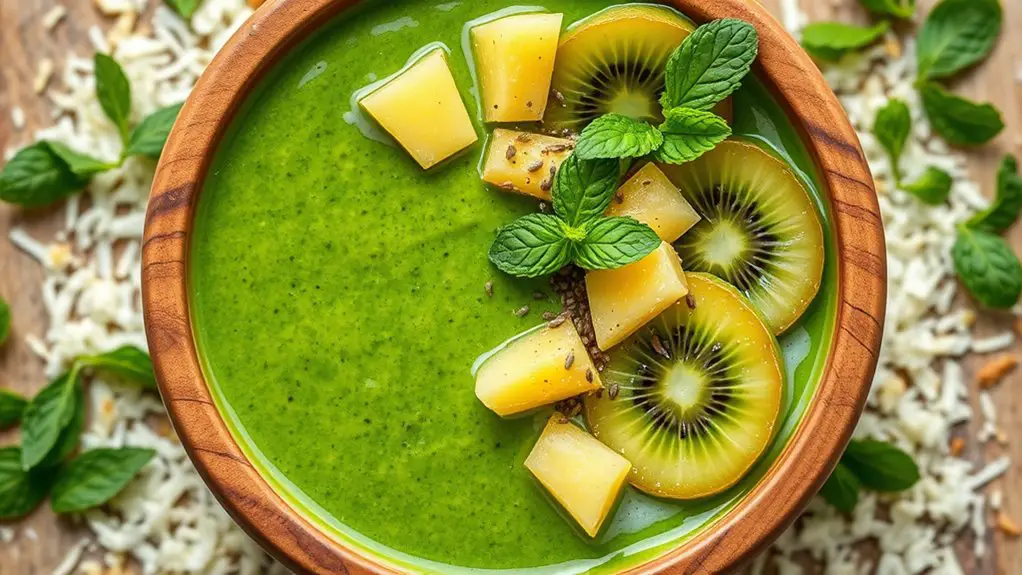 kale pineapple smoothie blend