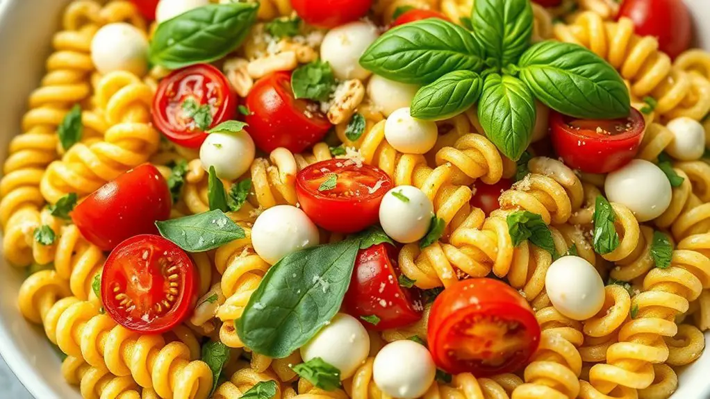 lemon basil pesto pasta salad